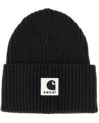 Sacai - X Carhartt Logo Patch Knit Beanie - Lyst