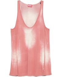 DIESEL - Bleached V-Neck Top - Lyst