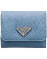 Prada - Small Triangle-Logo Leather Wallet - Lyst