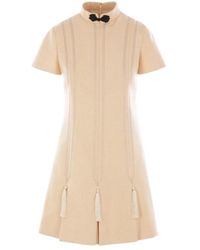 Valentino - Tassel Detailed Short-Sleeved Mini Dress - Lyst