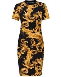 Versace Jeans Couture - Couture Barocco Print Mini Dress - Lyst