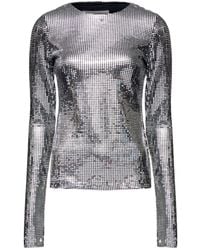 MM6 by Maison Margiela - Metallic Long-Sleeve Top - Lyst