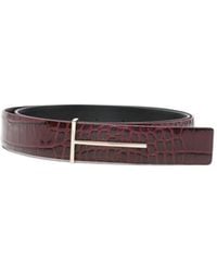 Tom Ford - Logo Plaque Embossed Belt - Lyst