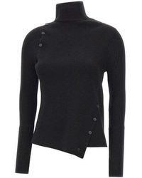 Courreges - Courrèges Oblique Butonned Jumper - Lyst