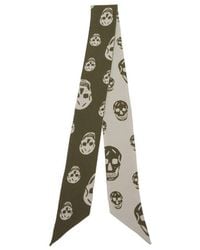 McQueen - Skull Ribbon Skinny Scarf - Lyst