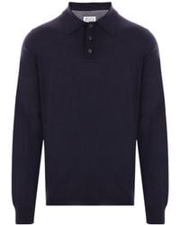 Maison Margiela - Long-Sleeved Knitted Polo Shirt - Lyst