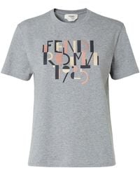Fendi - Logo Printed Crewneck T-Shirt - Lyst