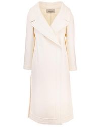 Valentino - Compact Drap Wide Lapels Coat - Lyst