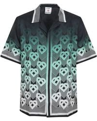 CASABLANCA - Silk Gradient Geometric Pattern Short-Sleeve Shirt - Lyst