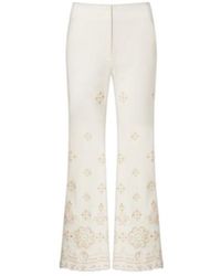 Veronica Beard - Komi Eyelet Cotton Twill Flared Pants - Lyst