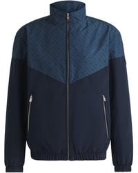 BOSS - High Collar Long Sleeve Casual Jacket - Lyst