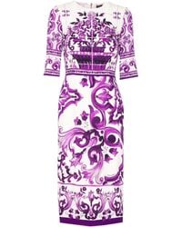 Dolce & Gabbana - Dress With "Majolica" Print - Lyst