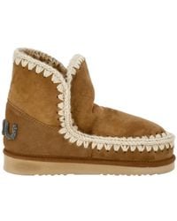 Mou - Logo-Patch Whipstitch-Detail Boots - Lyst