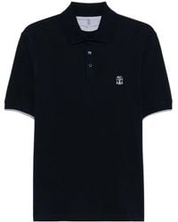 Brunello Cucinelli - Logo Detailed Short-Sleeved Polo Shirt - Lyst