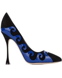 Manolo Blahnik - Kasai Swirl Detailed Pointed Toe Pumps - Lyst