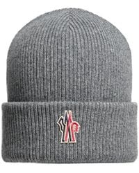 Moncler - Grenoble Logo Patch Ribbed-Knit Beanie - Lyst