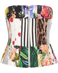 Dolce & Gabbana - Corset Patchwork Tops - Lyst