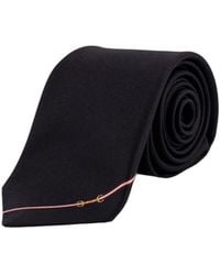 Gucci - Silk Diagonal Horsebit Jacquard Tie - Lyst