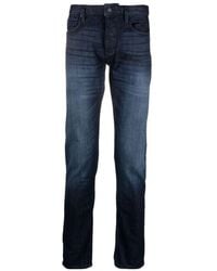Emporio Armani - Logo-Patch Straight-Leg Jeans - Lyst