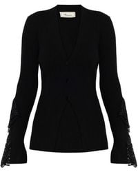 Blumarine - Ribbed Cardigan - Lyst