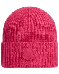 Moncler - Logo Patch Ribbed Beanie - Lyst