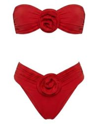 LaRevêche - Derya Ruched Bikini - Lyst
