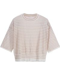 Roberto Collina - Horizontal-Stripe Short-Sleeve T-Shirt - Lyst