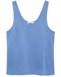 Anine Bing - Lea Silk Scoop-Neck Top - Lyst