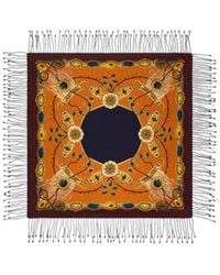 Etro - Beaded Fringe Printed Scarf - Lyst