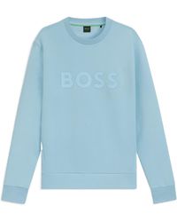 BOSS - Salbo Stretch Cotton Logo Sweatshirt, Signature Branding - Lyst