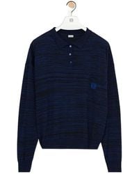Loewe - Striped Logo Polo Sweater - Lyst