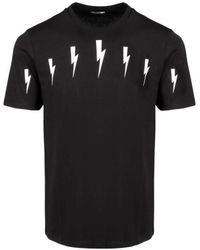 Neil Barrett - T-Shirt With Round Neck And Short Sleeves - Lyst