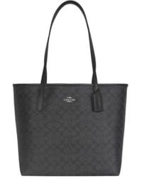 COACH - Logo Printed Handbag - Lyst