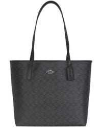 COACH - Logo Printed Handbag - Lyst