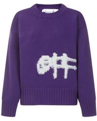 Off-White c/o Virgil Abloh - Logo Intarsia Jumper - Lyst