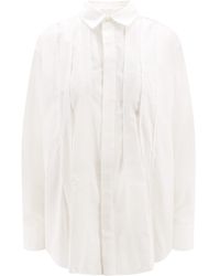 Sacai - Collared Pleated Long-Sleeved Shirt - Lyst