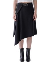 The Attico - Asymmetric Midi Skirt With Belt - Lyst