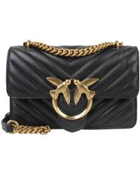 Pinko - Lovebird Quilted Chain-Linked Crossbody Bag - Lyst