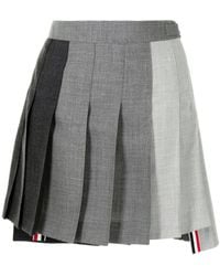 Thom Browne - Rwb Striped Pleated Mini Skirt - Lyst