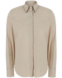 Brunello Cucinelli - Monili Chain Detailed Long-Sleeved Shirt - Lyst