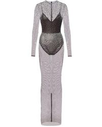 Alex Perry - Crystal-Embellished Mesh Maxi Dress - Lyst