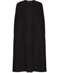 Valentino - Straight Hem Crewneck Cape Coat - Lyst