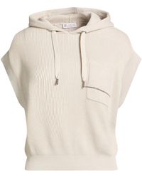 Brunello Cucinelli - Solid Color Knit Short-Sleeve Sweatshirt - Lyst