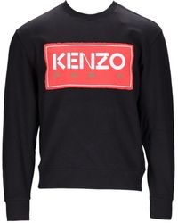 KENZO - Logo Printed Crewneck Sweatshirt - Lyst