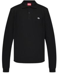 DIESEL - Logo-Appliqué Long-Sleeved Polo Shirt - Lyst