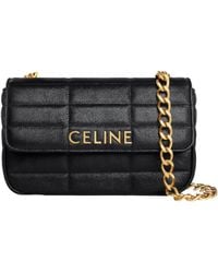 Celine - Chain Shoulder Bag Matelasse Monochrome - Lyst