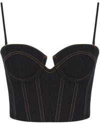 Zimmermann - Crush Denim Corset Top - Lyst