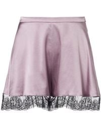 Nina Ricci - Lace-Trimmed Silk-Blend Satin Shorts - Lyst
