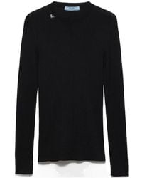 Prada - Long-Sleeved Crewneck Jumper - Lyst