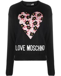 Moschino - Floral-Print Knitted Jumper - Lyst